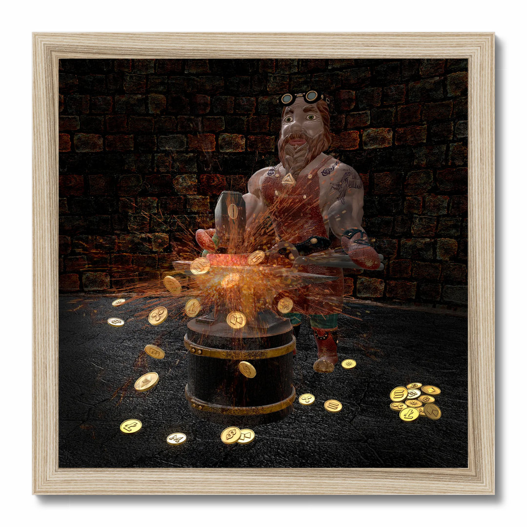 Dwarf - skilled crypto blacksmith 3D art (poster)