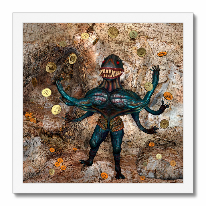 Underground kraken - crypto juggler 3D art (poster)