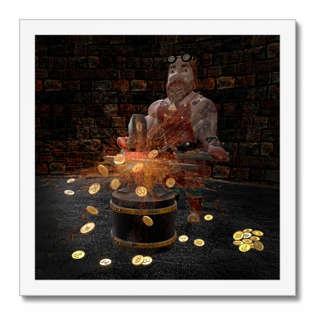 Dwarf - skilled crypto blacksmith 3D art (poster)