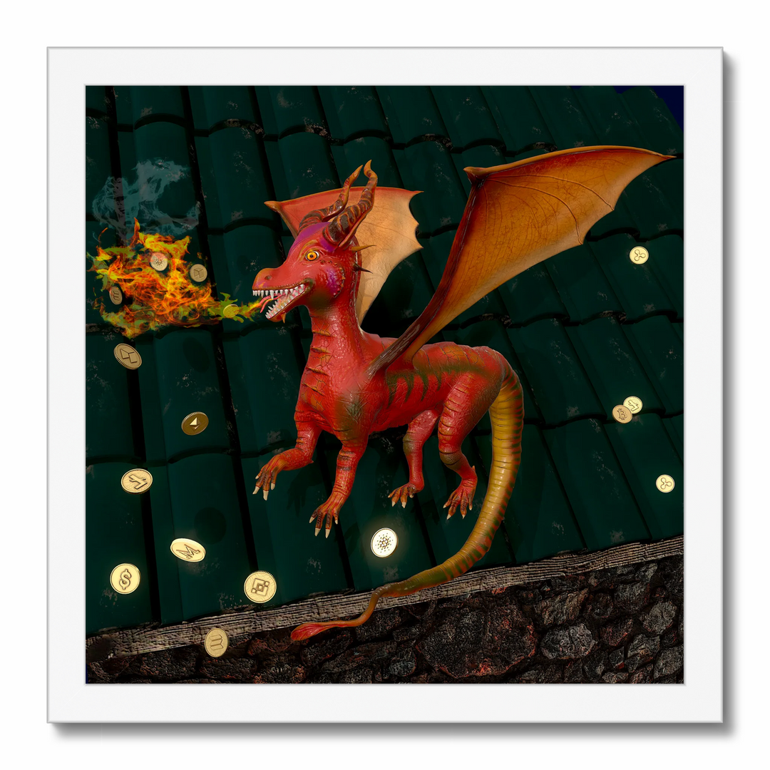 Cheerful red dragon - crypto steelmaker 3D art (poster)