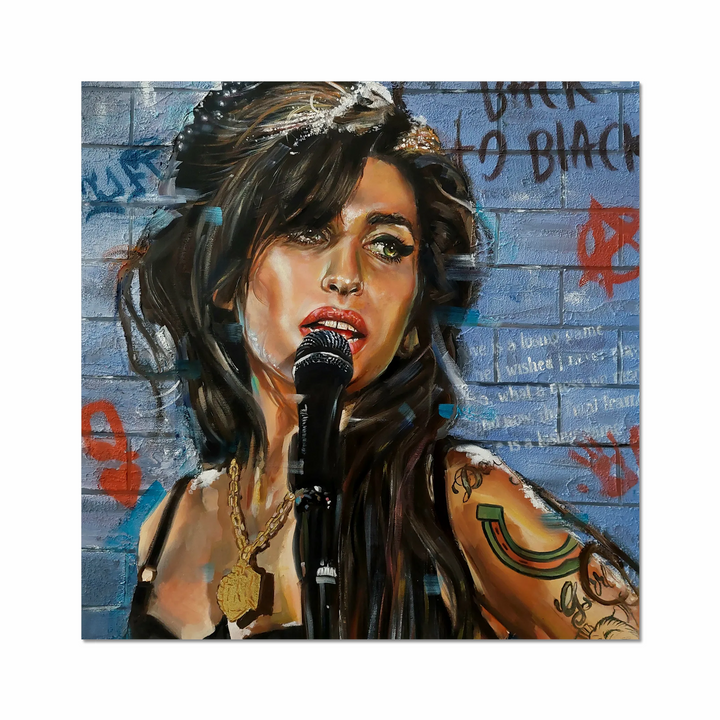 Singing Amy Winehouse pop-art painting