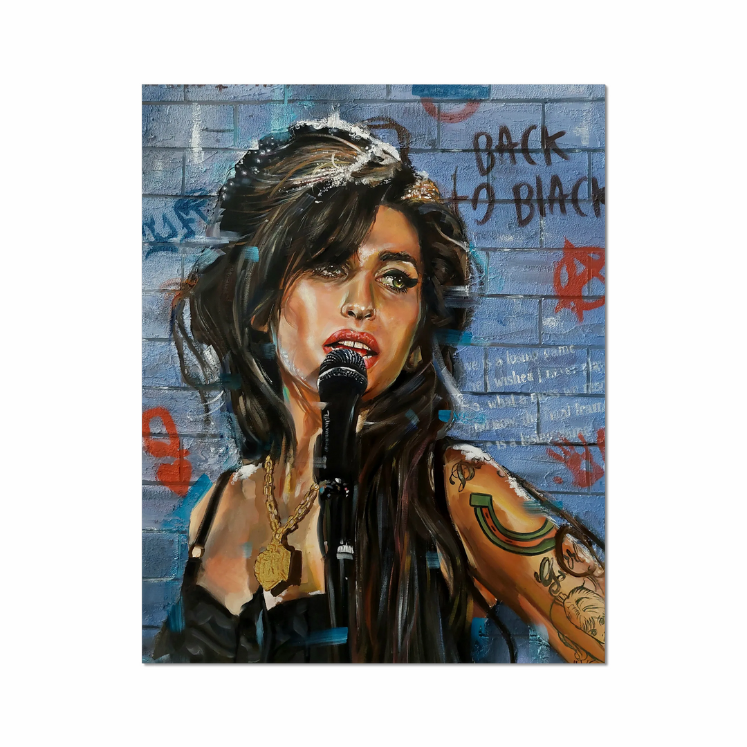 Singing Amy Winehouse pop-art painting