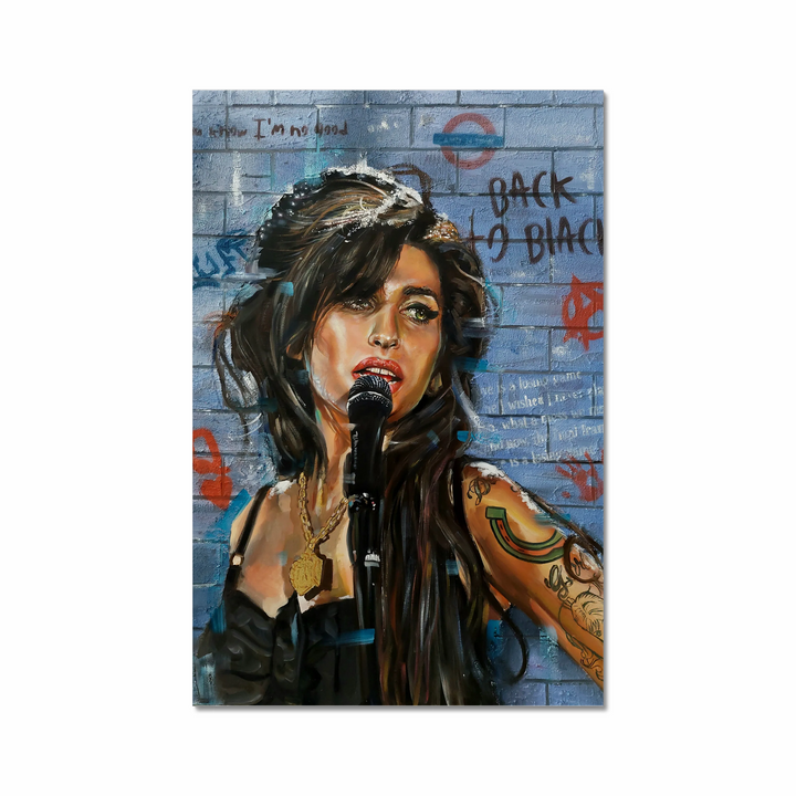 Singing Amy Winehouse pop-art painting