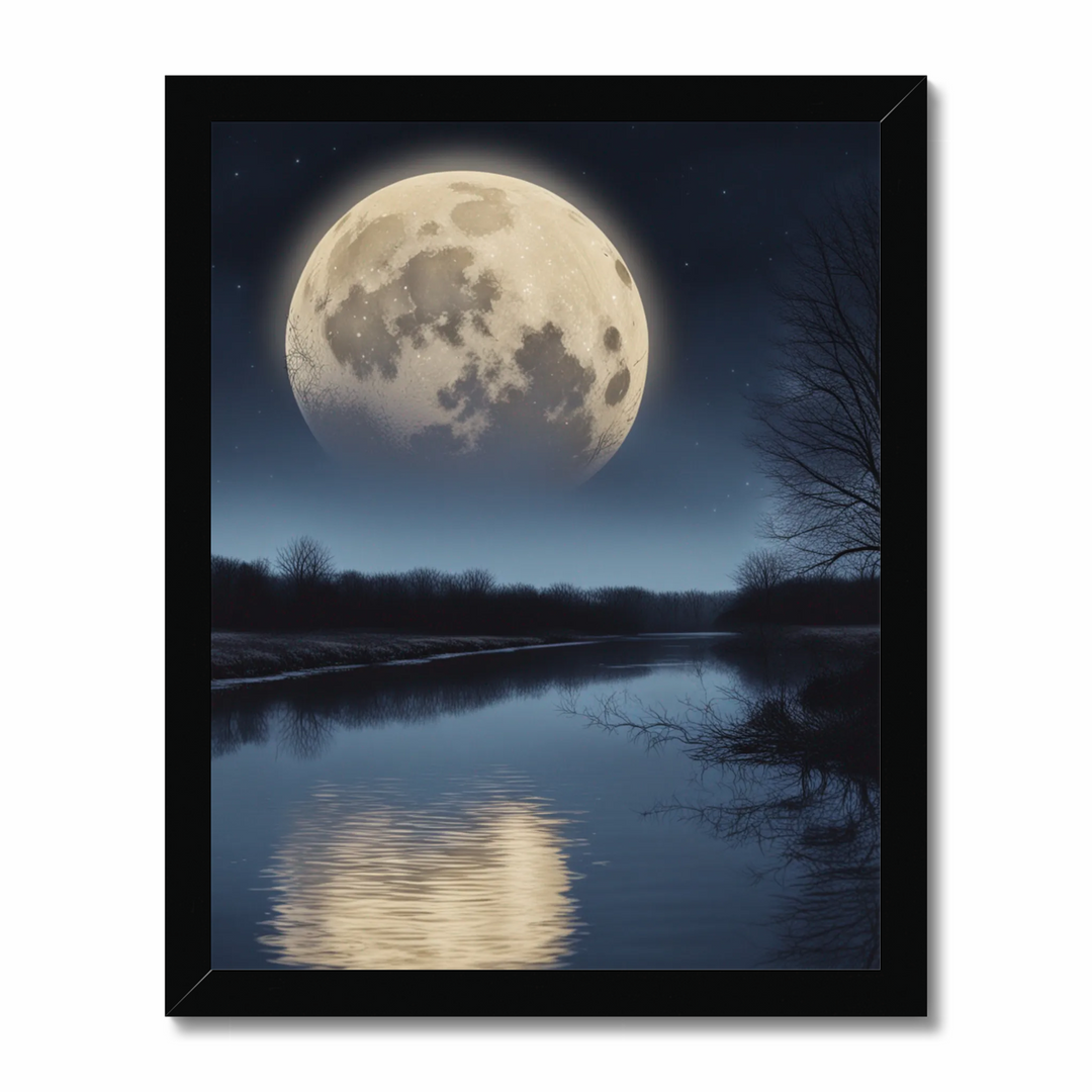 Full moon over a river