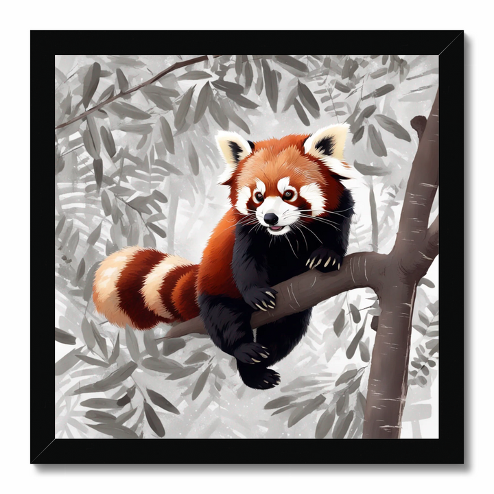 Red panda on a tree branch