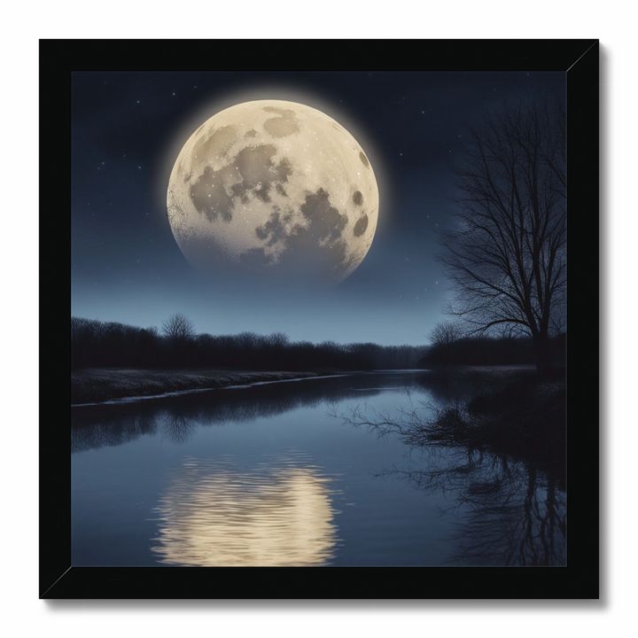 Full moon over a river