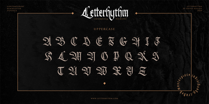 Letterhythm Modern Blackletter Typeface Font