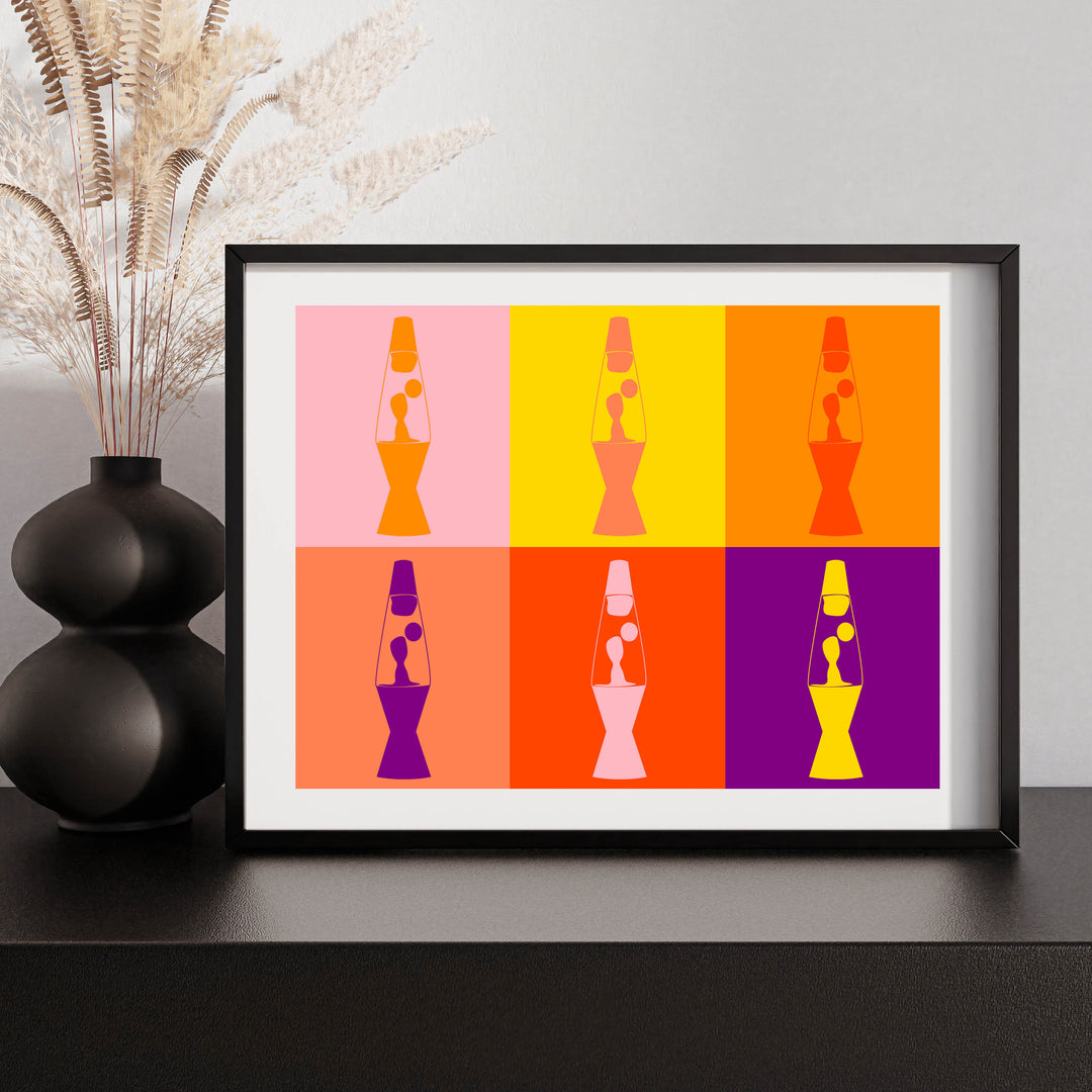 LAVA LAMP Silhouettes – Warm Glow, Nostalgia Art, Nostalgic Series, Instant Download, Print Ready, High Resolution Image, Pop Art, Fun