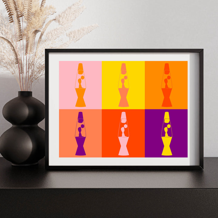 LAVA LAMP Silhouettes – Warm Glow, Nostalgia Art, Nostalgic Series, Instant Download, Print Ready, High Resolution Image, Pop Art, Fun