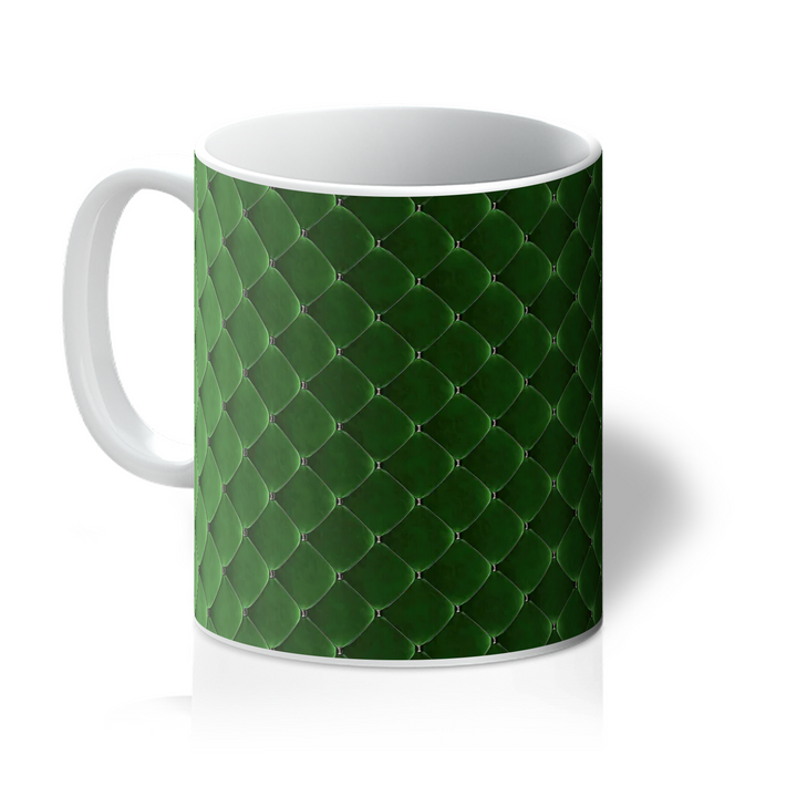 Green quilted surface (ceramic mug)