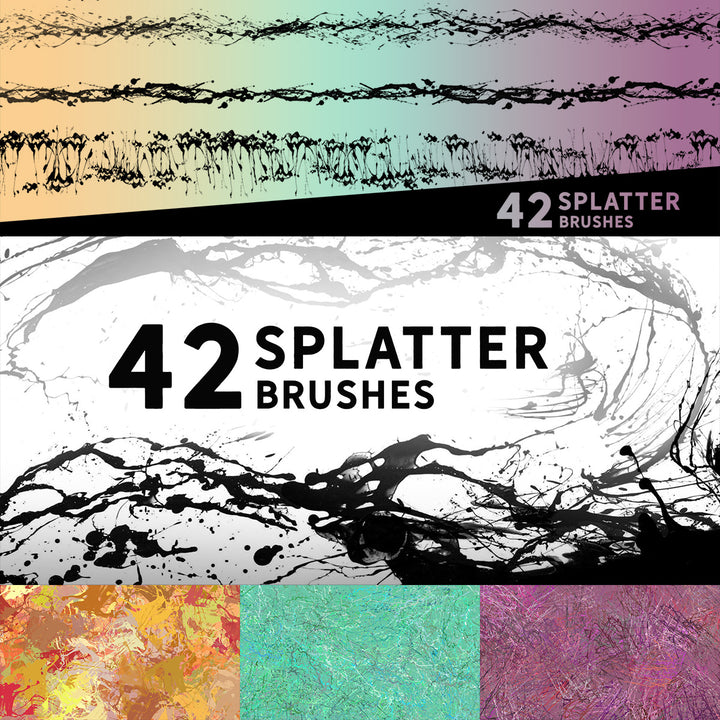 42 Thick Splatter Brush Set