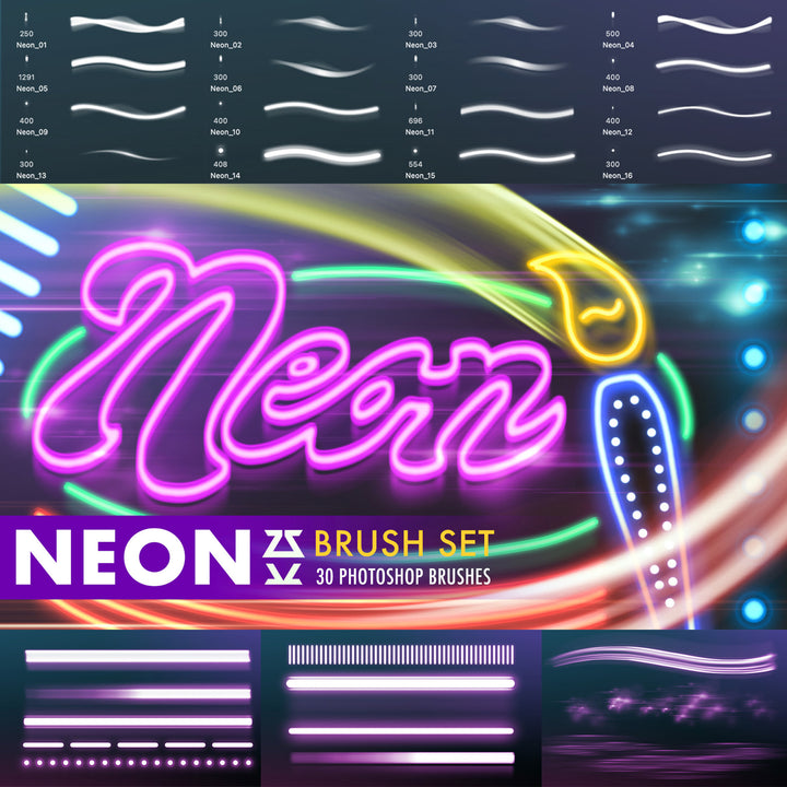 Neon Brush Set