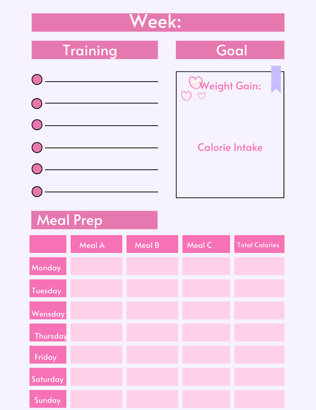 Dietary Journal- Weight Gain Edition