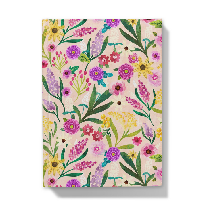 Peach Flowing Flowers Journal