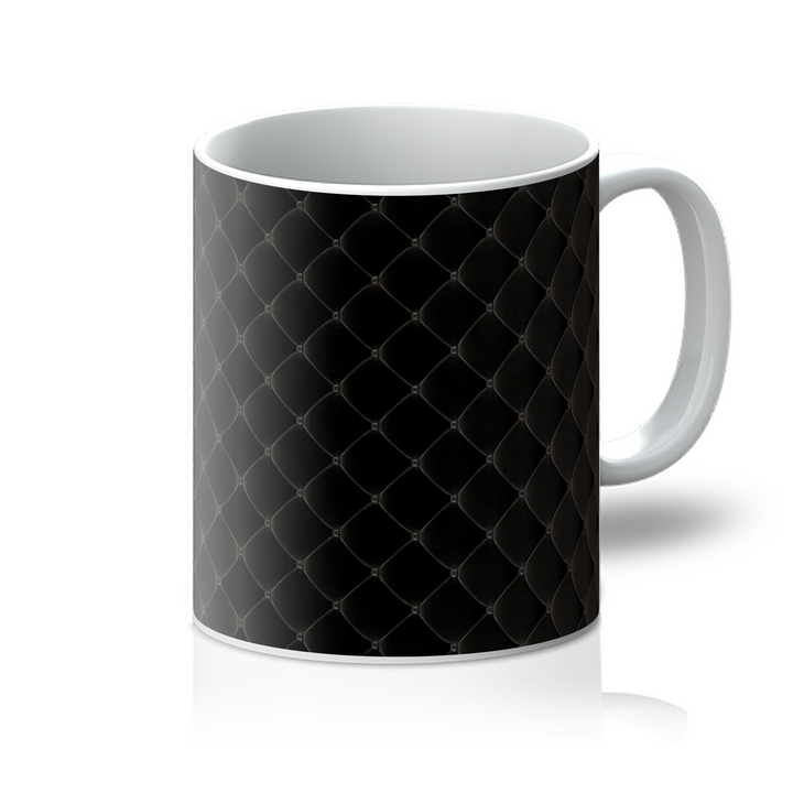 Black quilted surface (ceramic mug)