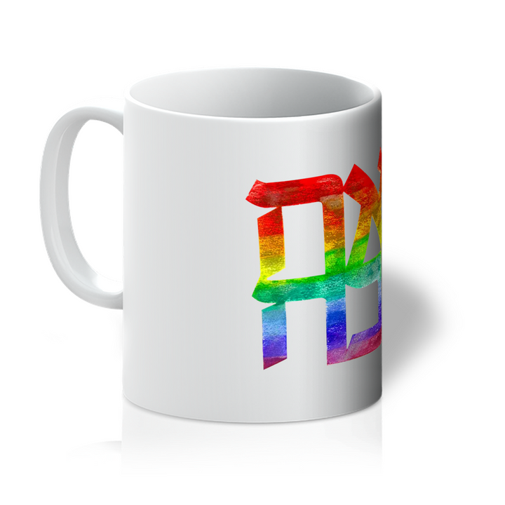 Ahava Hebrew Rainbow Love Art Mug