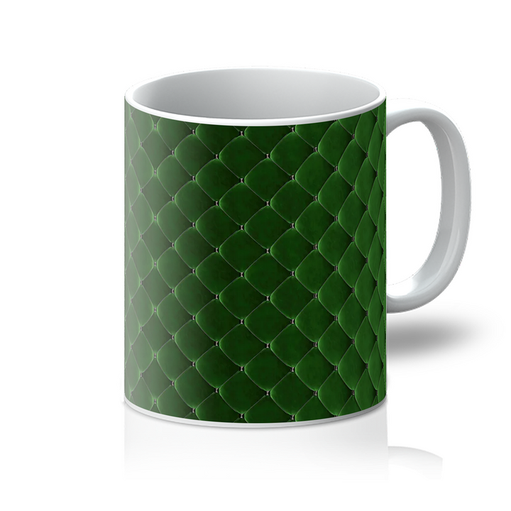 Green quilted surface (ceramic mug)