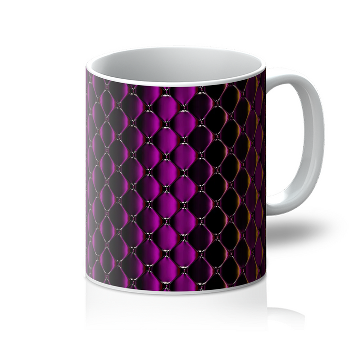 Dark crimson quilted surface (ceramic mug)