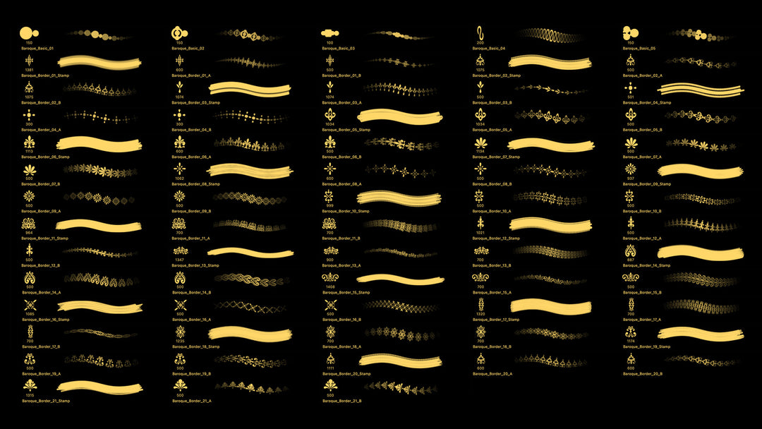 Baroque Ornaments Brush Set