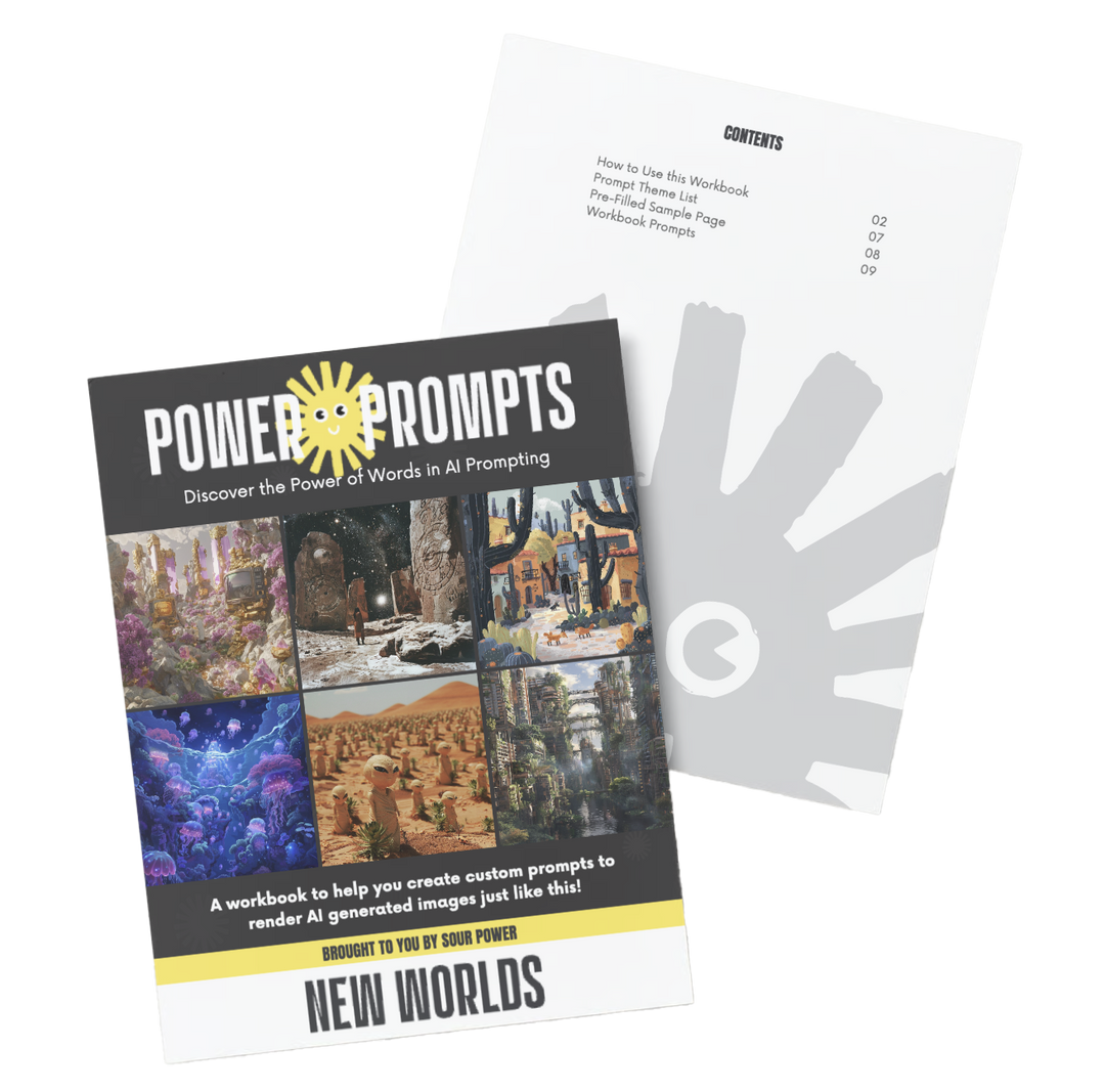 Power Prompts AI Art Generator Workbook - Volume 1: New Worlds