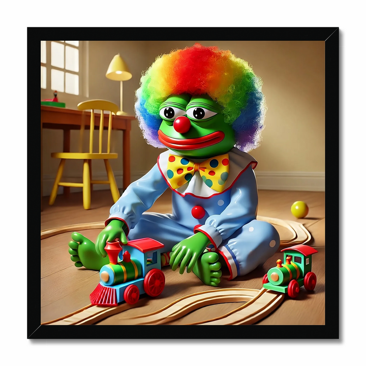 Playful Clown Pepe with Toy Train