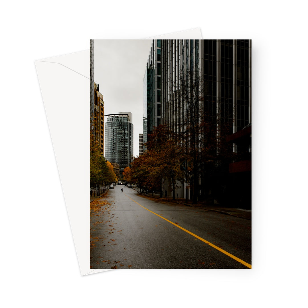 Autumn on the Street by Carlos Santos Greeting Card