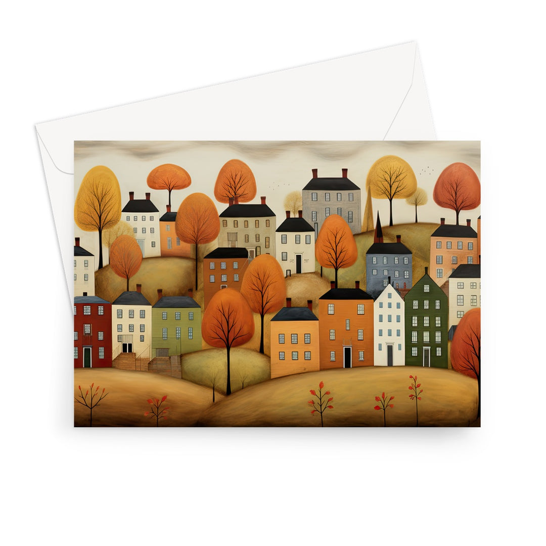 October in the Village by Carlos28355.art Greeting Card