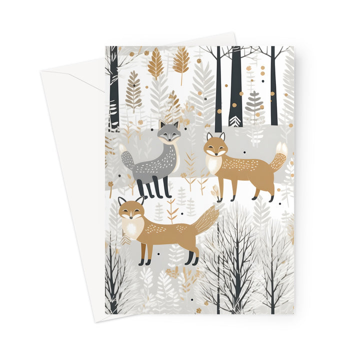 Winter Foxes by Sour Power Greeting Card