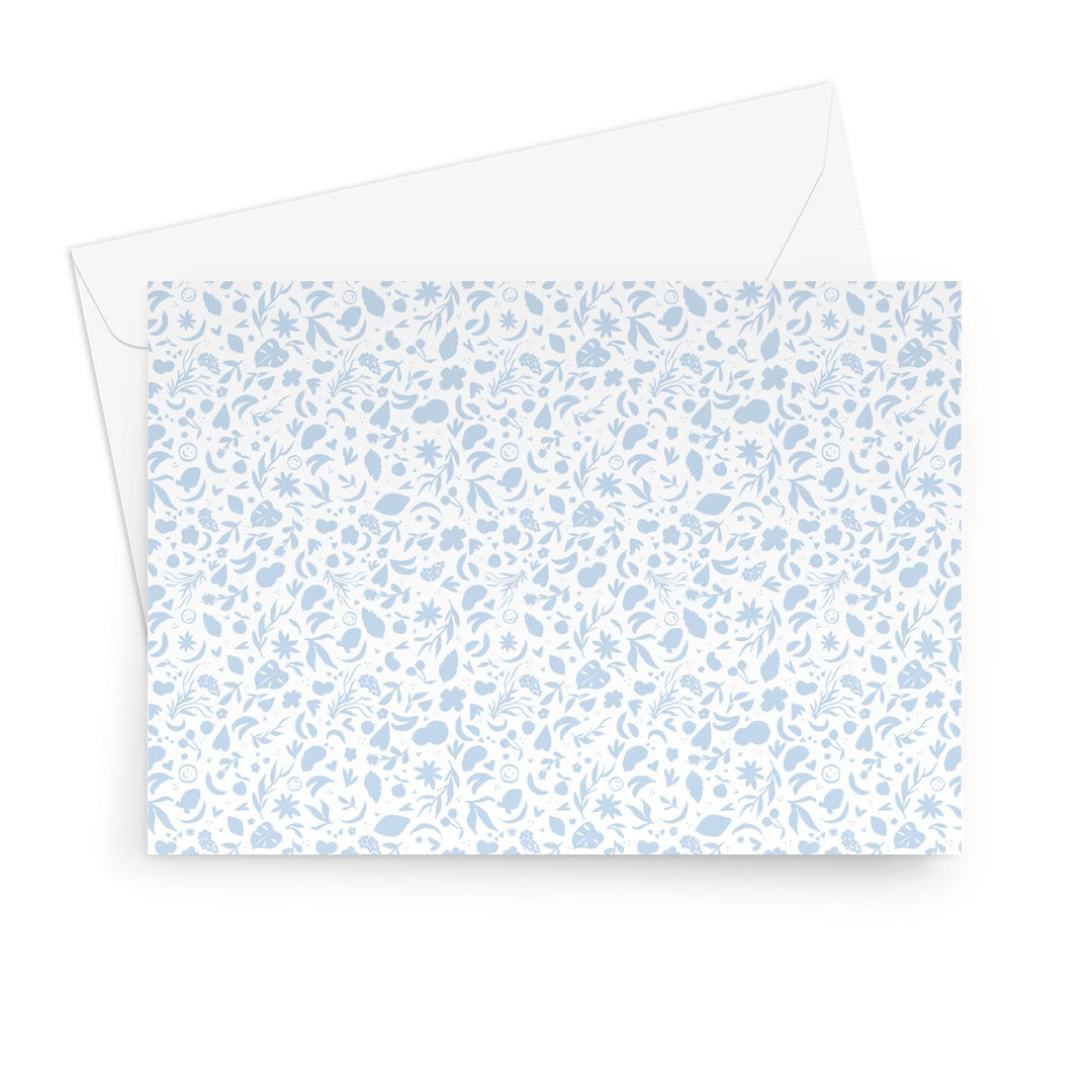 Pale Blue Brain Confetti by Sylvie Vo Greeting Card