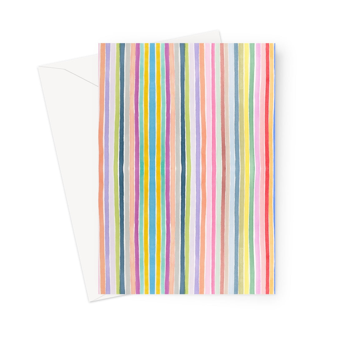 Rainbow Stripe by Sylvie Vo Greeting Card